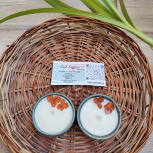 HANDPOURED SOY CANDLE CERAMIC- ORANGE CINNAMON